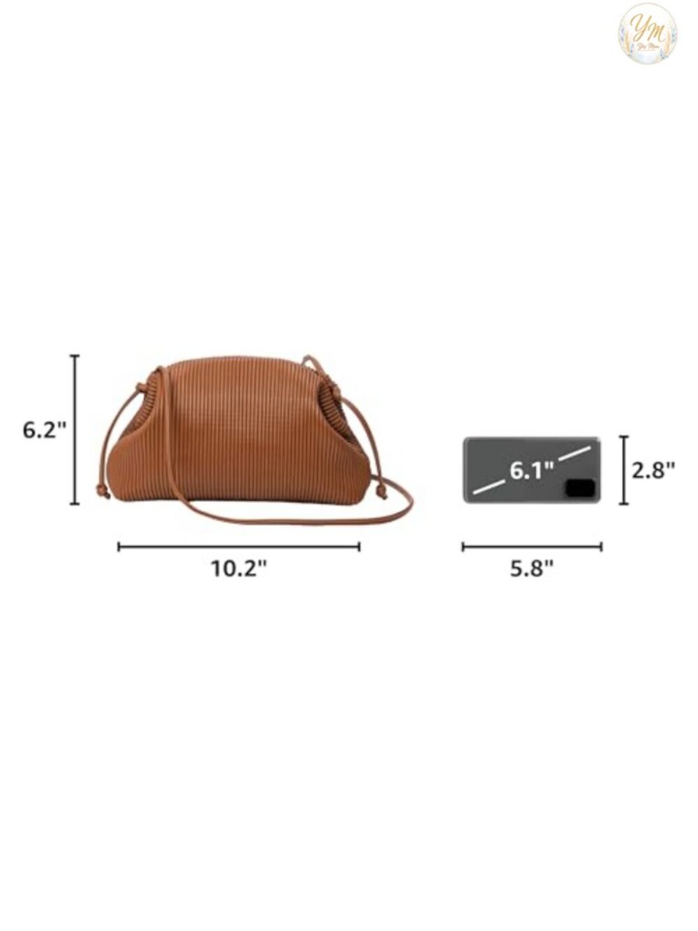 Soft Cloud Clutch Purse Women Vegan Leather Crossbody Bag with Strap - Picture 2 of 6